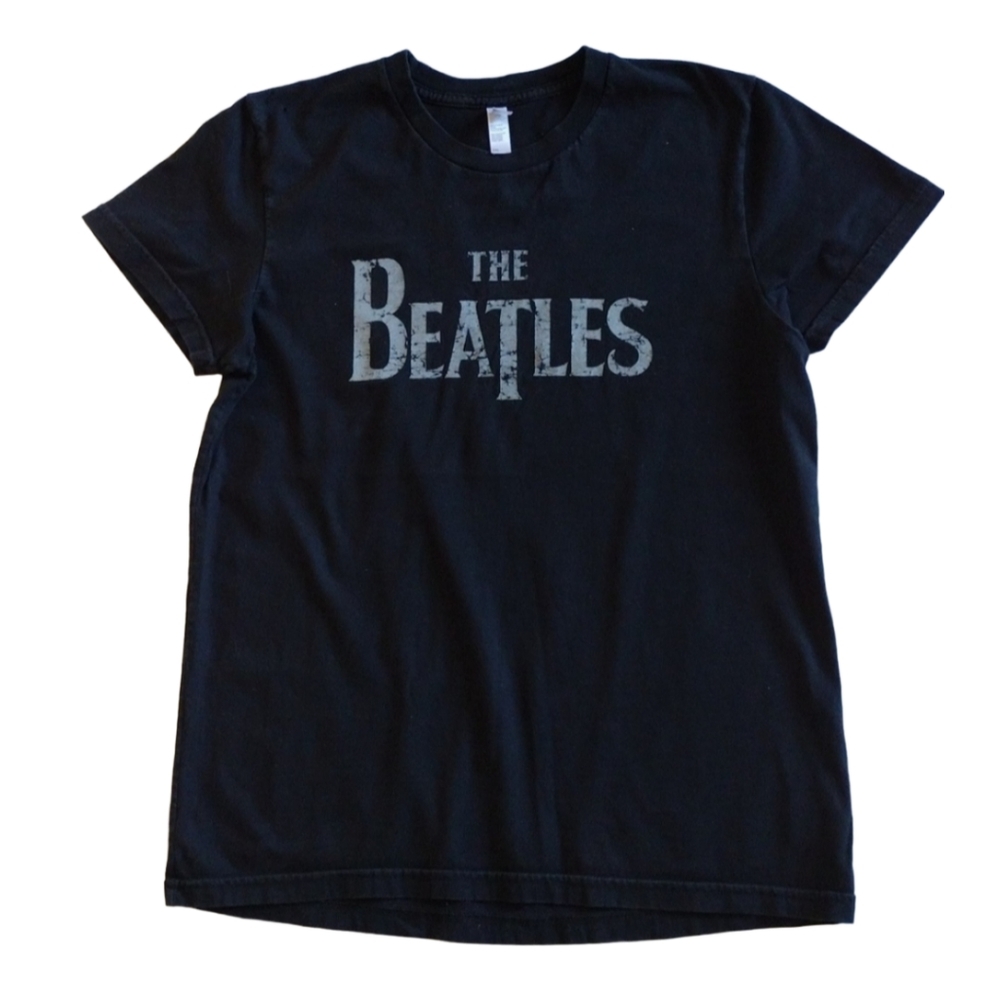 American Apparel T Shirt Men 2XL Black The Beatles Short Sleeve Cotton Juniors